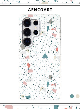 「白色水磨石」适用三星S25Ultra手机壳S24Ultra半包磨砂硬壳S24保护套S25+全包肤感北欧ins风简约小众plus