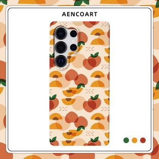 「夏日水果系列桃子」适用三星GalaxyS26Ultra手机壳S25u半包磨砂硬壳S24 保护套plus全包肤感可爱创意日韩