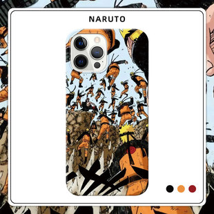 火影忍者漩涡鸣人影分身之术适用苹果iphone14promax手机壳15PROMAX半包保护套13亲肌肤手感12硬壳磨砂16磁吸