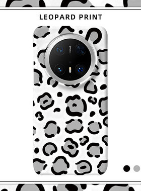 「白色豹纹」适用华为MATE80PROMAX磨砂硬壳MATE70PRO+手机壳60半包肤感50保护套40韩国ins高级感冷淡风小众