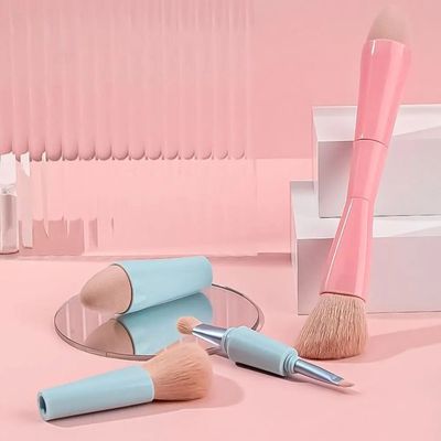 Multitasker 4-in-1 Makeup Brushes Portable Travel Make up Br