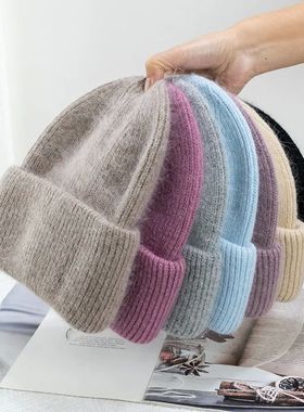 Fashion Warm Cashmere Wool Skullies Angola Rabbit Fur Winter