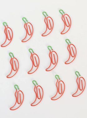 30pcs Kawaii Metal Chili Paper Clip Decorative Bookmark Bind