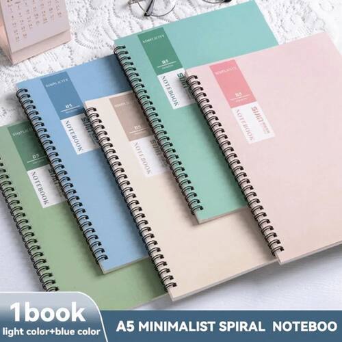 Double Coil Design Spiral Notebook Thick Paper 60 Sheets A5