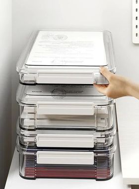 New Transparent Acrylic Desktop Paper Storage Box A4 Documen
