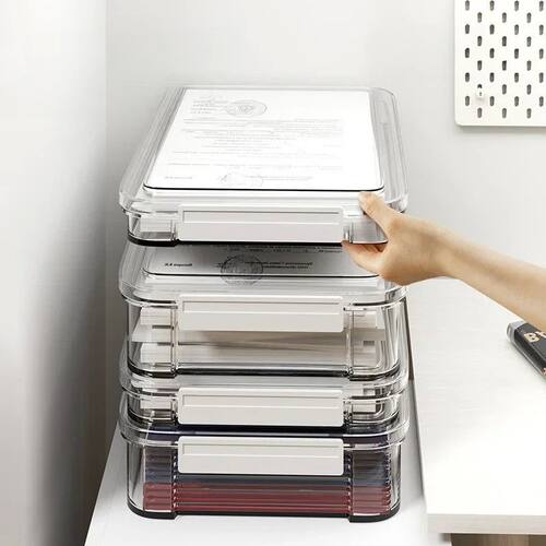 New Transparent Acrylic Desktop Paper Storage Box A4 Documen