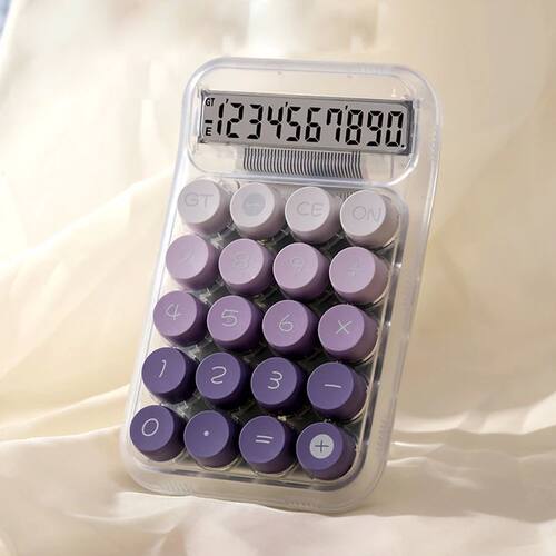 1PC Transparent Gradient Large Button Calculator Large Scree
