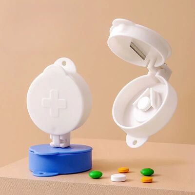 3pcs Portable Pill Cutter and Medicine Storage Box Combinati
