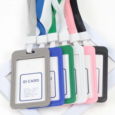 Unisex Work Color ID Card Holder Lanyard Badge Holders Ident
