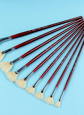 1pcs /9pcs Bristles Fan Brush Painting Oil Paintbrush Gouach