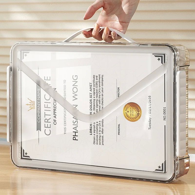 Household PET Transparent Document Storage Box Simple Plasti