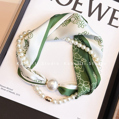 Silk scarf, women's, neck support, collarbone, wrap around