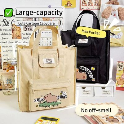 Cartoon Large-capacity Tote School Bag Waterproof Capybara S