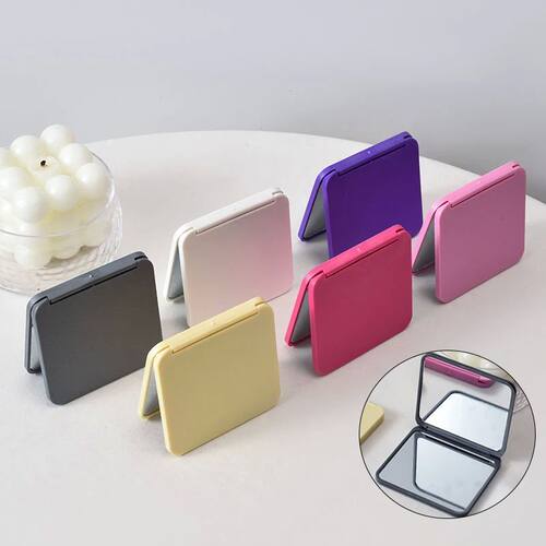 2-Face Makeup Mirror Square Portable Cute Girl'S Gift Hand M