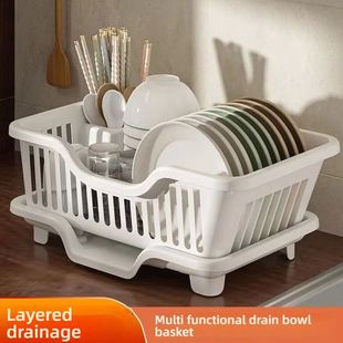 Dish Drying Rack Kitchen Utensils Drainer Rack with Drain Bo
