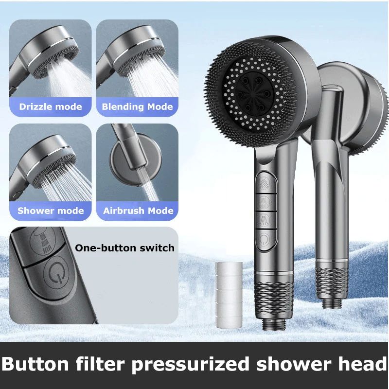 New Filter Booster Shower Head Four-speed Adjustment With Wa