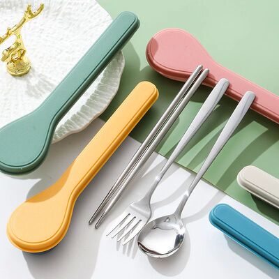 Four Piece Cutlery Set With Box Stainless Steel Spoon Fork C