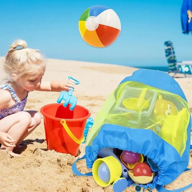 New Beach Bag Foldable Mesh Swimming Bag Toys Basket High Ca