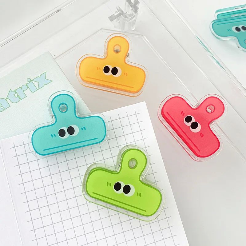 Double Sided Paper Clips Kawaii Smile Binder Clips Cute File