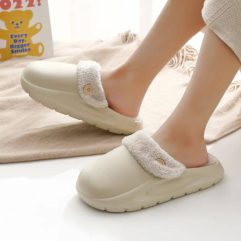 Crestar Winter Warm Cotton Slippers For Women Indoor Soft