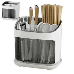 Utensil Holder Cutlery Drainer Kitchen Tableware Storage Buc