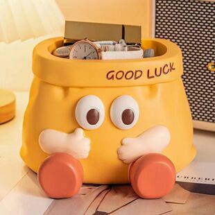 Smiley Face Pen Holder - Large Capacity Yellow Pencil Organi