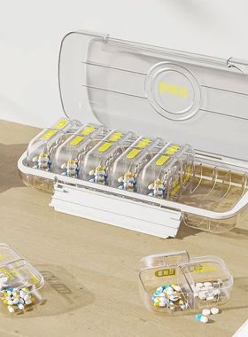 Pill Box Seven Days A Week Medication Dispenser Case Portabl