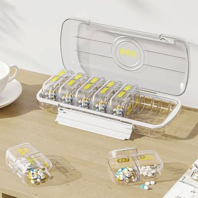 Pill Box Seven Days A Week Medication Dispenser Case Portabl
