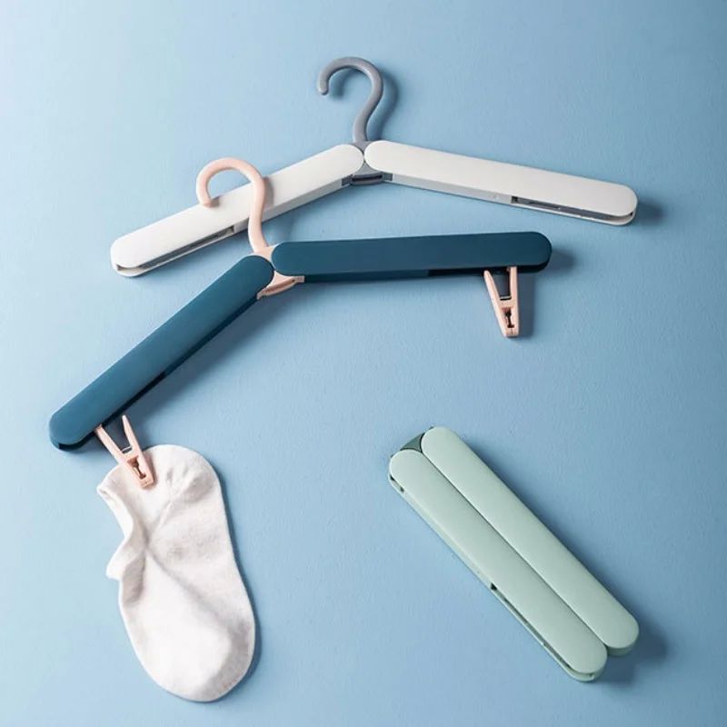 Portable Mini Folding Clothes Rack Travel Telescopic Hanging