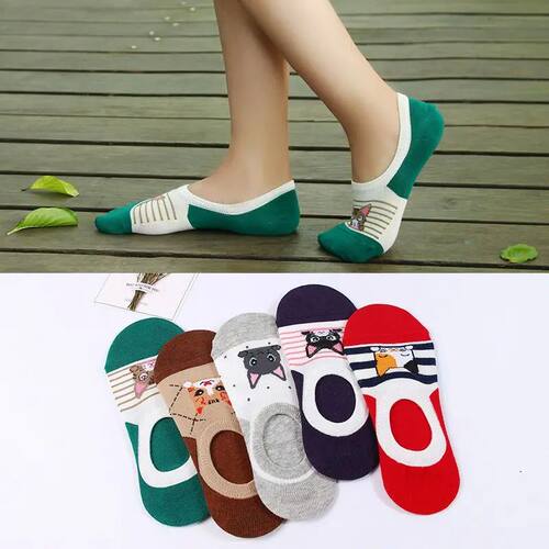 5 Pairs Women Cotton Ankle Socks Spring Summer Soft Comforta