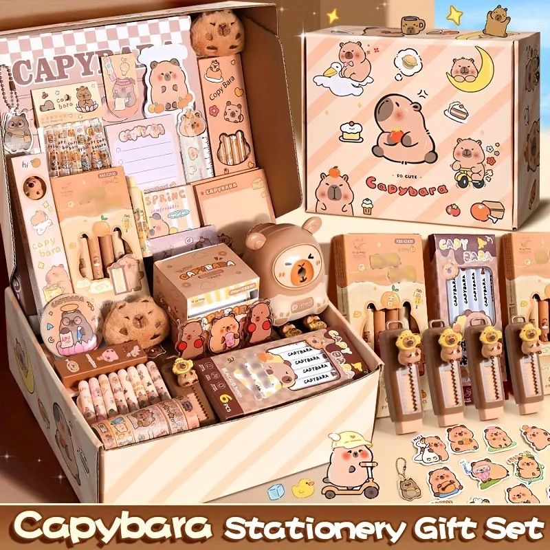 Capybara-Themed Stationery Gift Set with Notebook, Pen & Pap