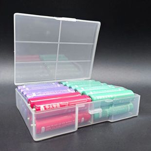 1pc Transparent Battery Storage Box For AA Batteries, Plasti