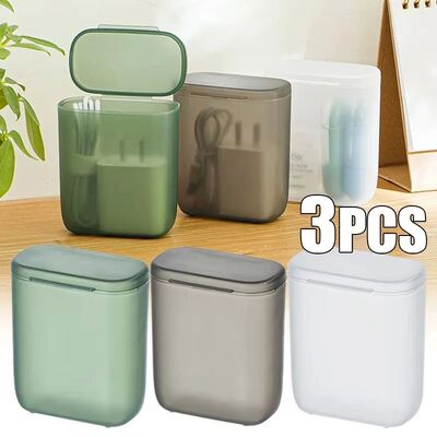 Portable Data Cable Storage Box Desktop Cable Organizer Tran
