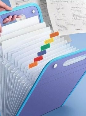 Vertical 13-Pocket Expanding File Organizer - Durable PP Por