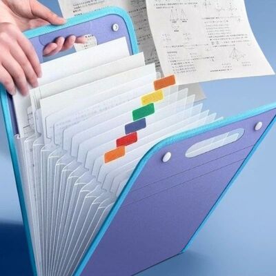 Vertical 13-Pocket Expanding File Organizer - Durable PP Por