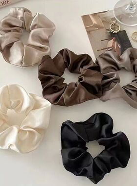 1PCS Vintage Satin Silk Hair Scrunchies Elastic Hair Bands S