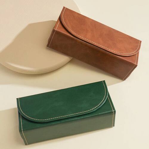 Premium PU Large Capacity Men's Eyeglass Case Ins Style Shoc