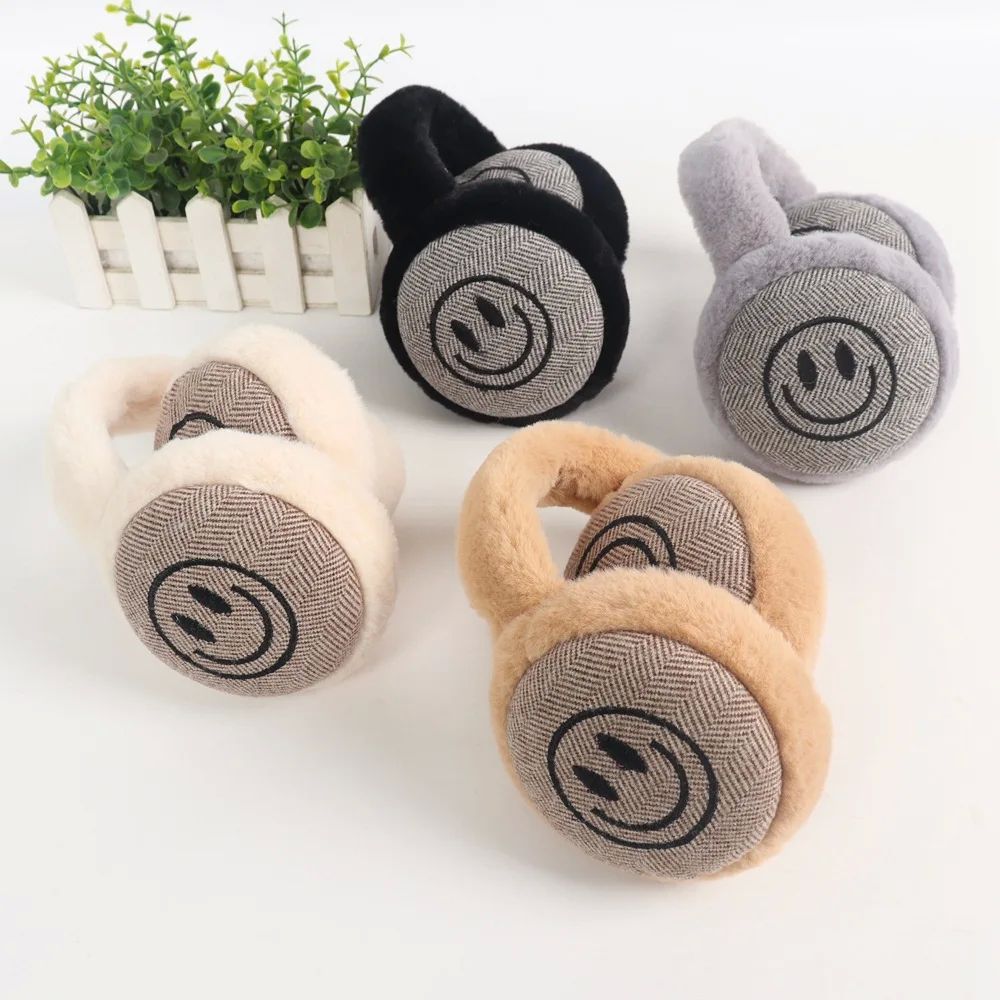 Foldable plush earmuffs for men and women; versatile for win