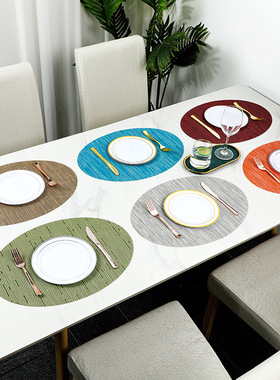 Elliptical anti slip dining table mat and thermal insulation