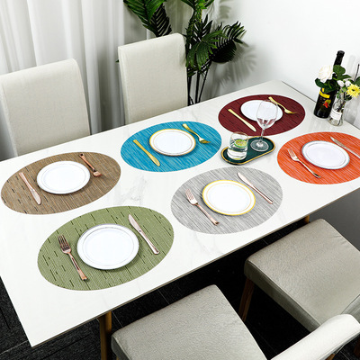 Elliptical anti slip dining table mat and thermal insulation