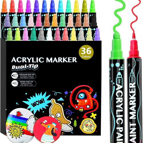 Acrylic marker Double tip dot pen Water-based paint marker