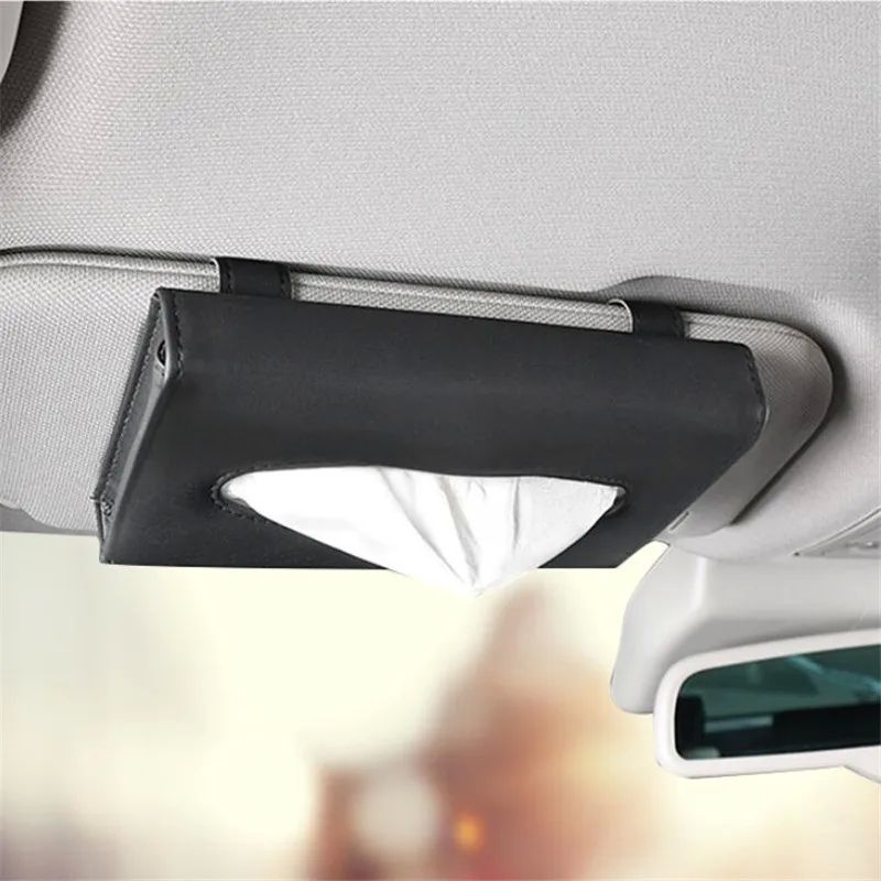 New Soft Leather Car Tissue Box Car Sun Visor Type Block Han