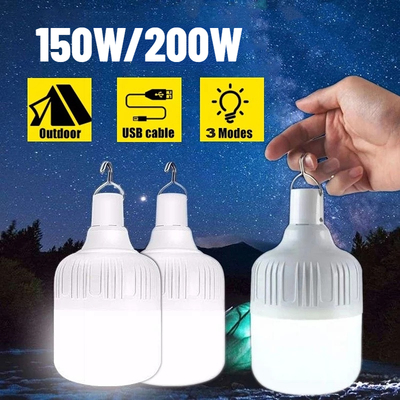 200W Portable Tent Lamp Battery Lantern BBQ Camping Light Ou