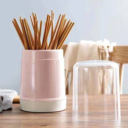 Cartoon Anti Dust Chopsticks Holder with Lid Round Household