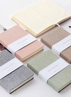 Notebook Linen Hard Cover Style Blank/Grid Pages 256 Pages D