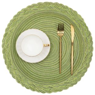 4PCS Round Table Mats Woven Placemats Heat Insulation Mat Di