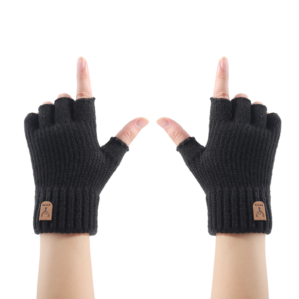 Gloves, student warmth, yarn, half finger gloves