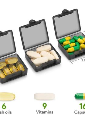 3 Pcs Portable Small Pill Box Daily Mini Pill Organizer Trav