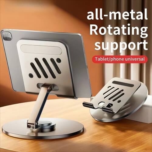 Foldable Aluminum Alloy Tablet Phone Holder Stand, Adjustabl
