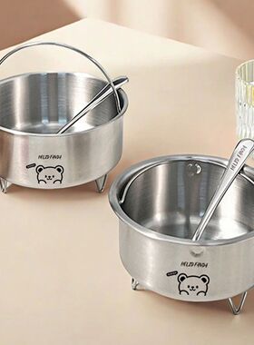 304 Stainless Steel Steamed Egg Bowl With Holder & Handle He